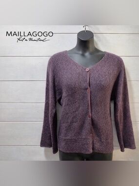 MAILLAGOGO Purple Knit Cardigan – Size L – Quebec Designer